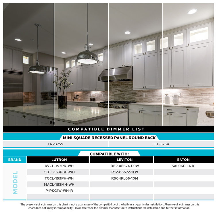 White 6'' Ultra Thin Square LED Recessed Lighting Kit