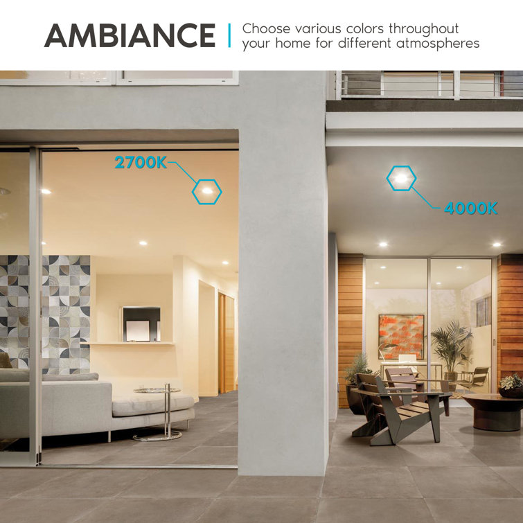White 6'' Ultra Thin Square LED Recessed Lighting Kit
