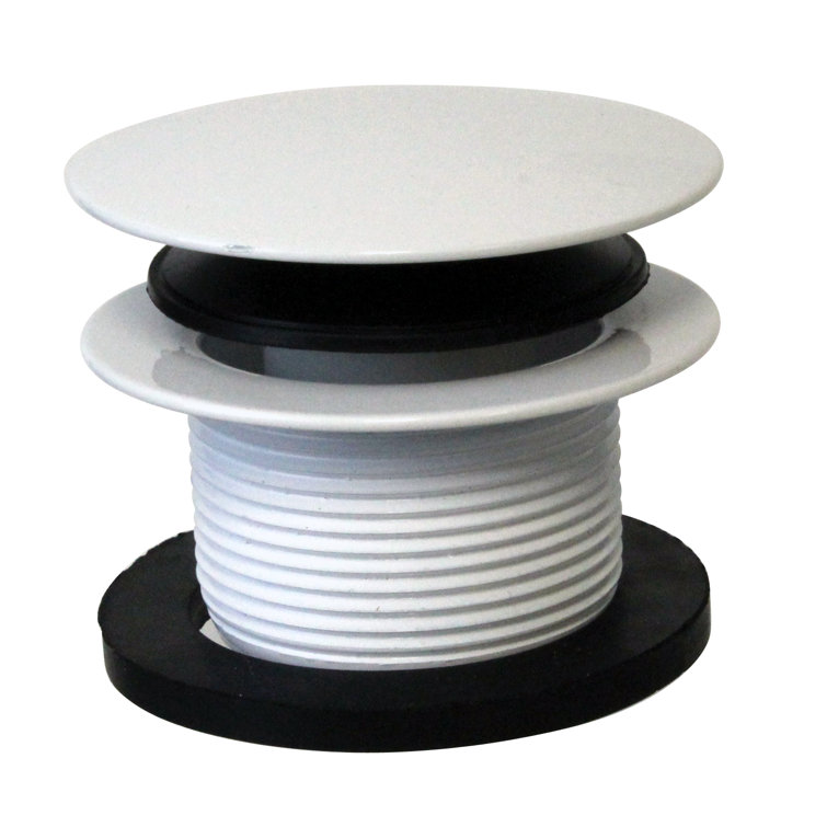 Powder Coat White 1.5" Mushroom Tip-Toe Bathtub Drain Stopper