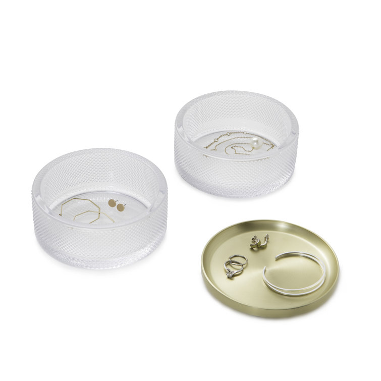 Tesora Brass and Glass Two-Tier Jewelry Box