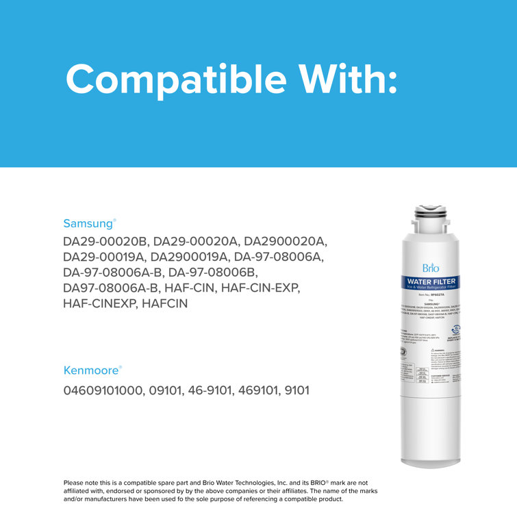Brio 7-Inch Replacement Refrigerator Water Filter, 3-Pack