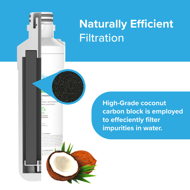 Brio White Carbon Refrigerator Replacement Water Filter