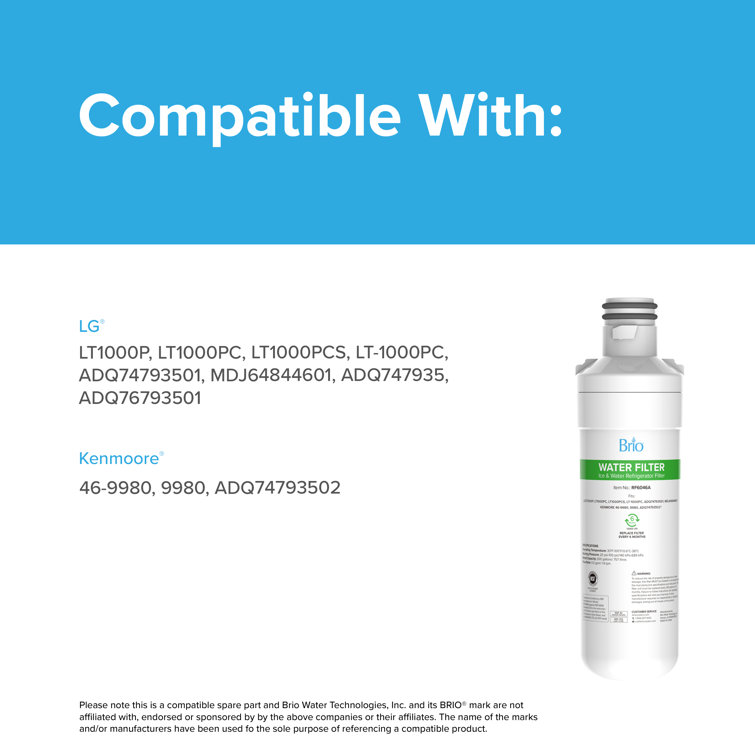 Brio White Carbon Refrigerator Replacement Water Filter