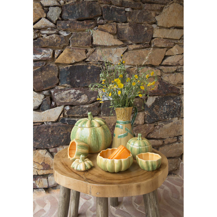 Hand-Painted Ceramic Pumpkin Tureen for Fall and Thanksgiving