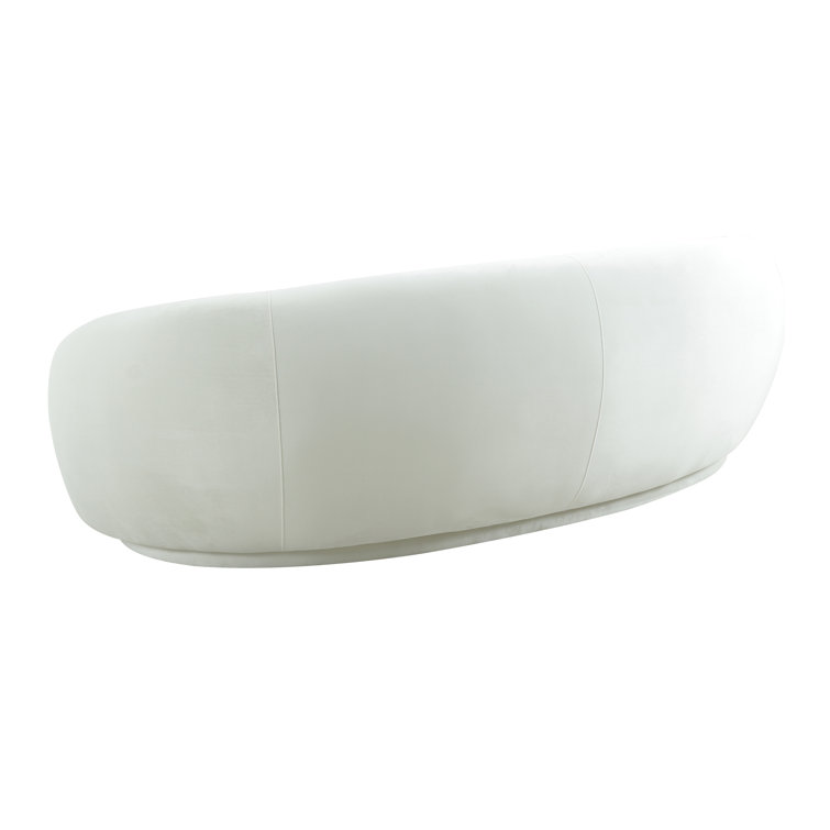 Luxe Cream Velvet Contemporary Sofa with Pine Wood Frame