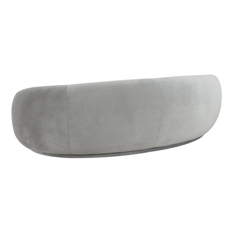 Kendall 90'' Light Gray Velvet Curved Sofa