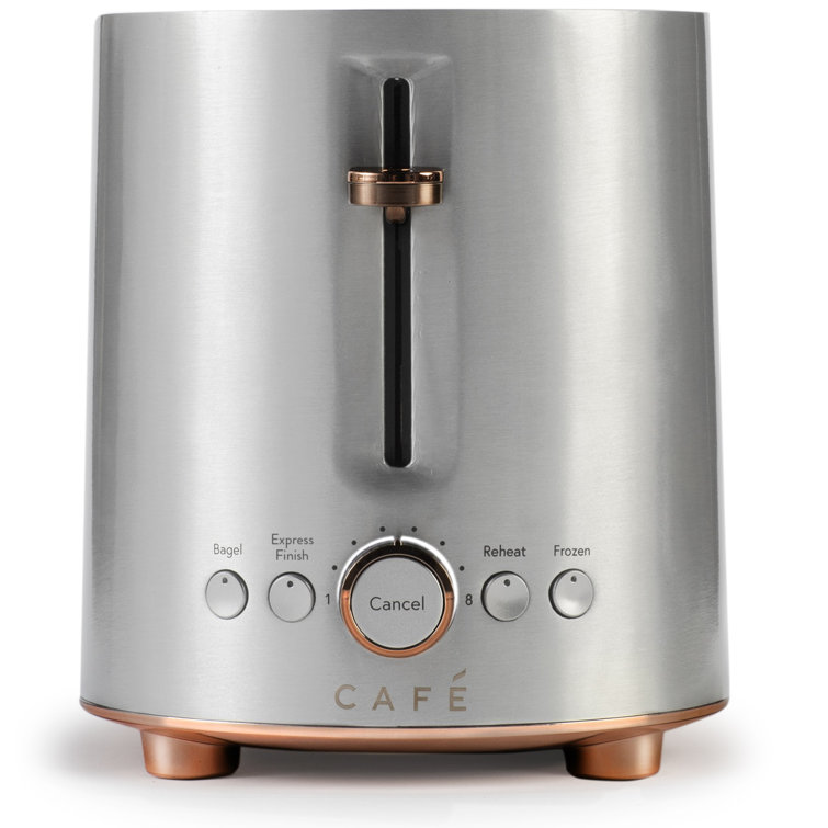 Stainless Steel 2-Slice Toaster with Copper Accents and Wide Slots
