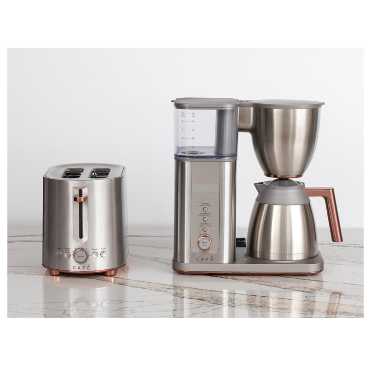 Stainless Steel 2-Slice Toaster with Copper Accents and Wide Slots