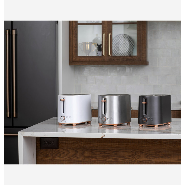 Stainless Steel 2-Slice Toaster with Copper Accents and Wide Slots