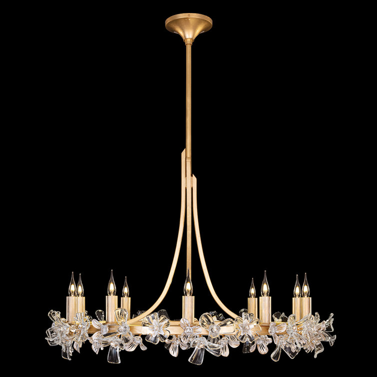 Azu 34.5'' Gold Leaf Crystal Chandelier