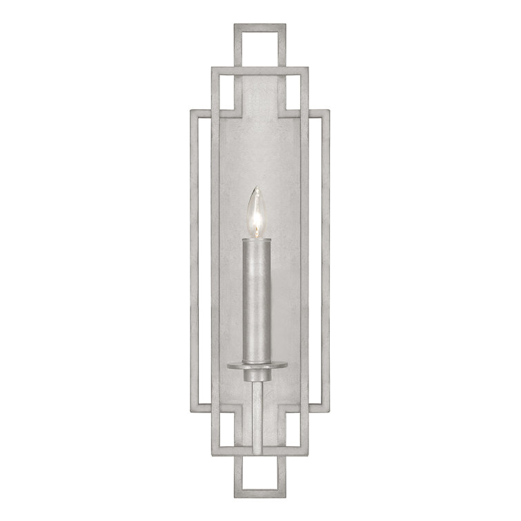 Elegance Silver Leaf 1-Light Candelabra Wall Sconce