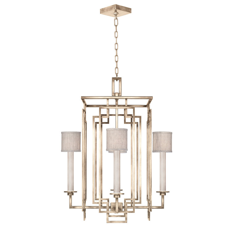 Cienfuegos Gold Leaf 4-Light Crystal Cage Chandelier
