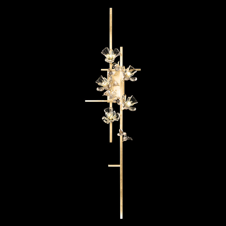 Azu 5-Light Gold Leaf Crystal Embellished LED Sconce