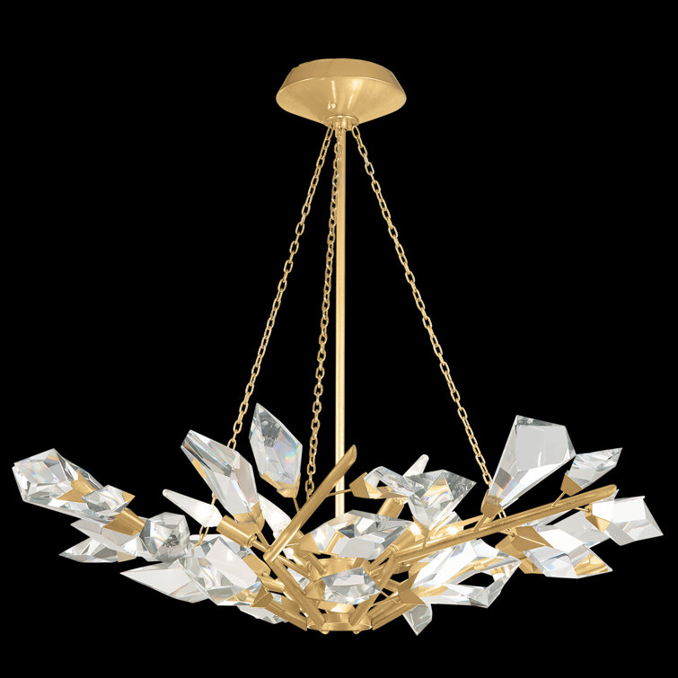 Foret 35.5" Gold Leaf Crystal Pendant Light