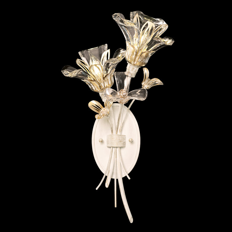 White Crystal 2-Light Electric Wall Sconce
