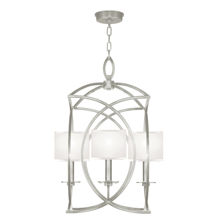 Elegant Mini Bronze Cienfuegos 4-Light Chandelier in Silver Leaf