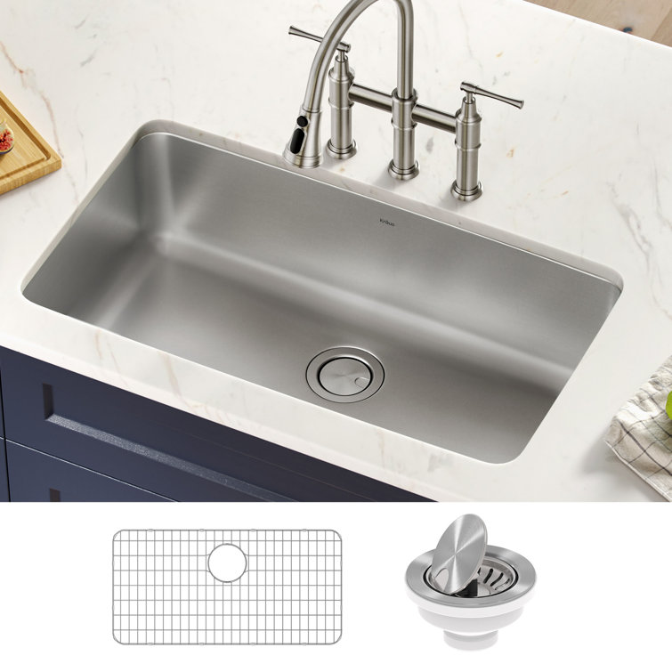 Dex 33-Inch Stainless Steel Single Bowl Undermount Kitchen Sink