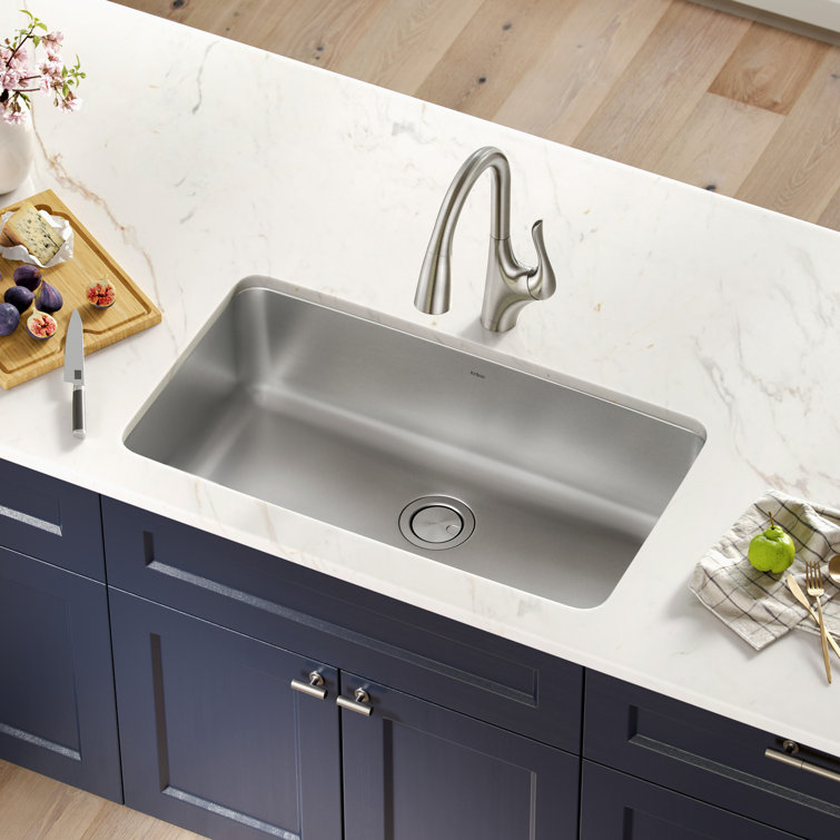 Dex 33-Inch Stainless Steel Single Bowl Undermount Kitchen Sink