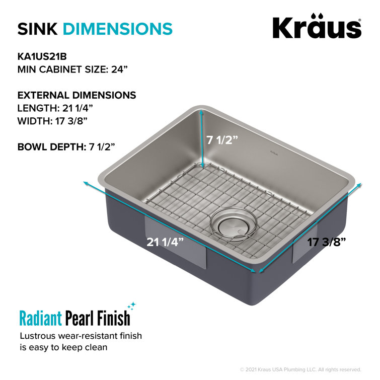 21-Inch Stainless Steel Single Bowl Drop-In Kitchen Sink