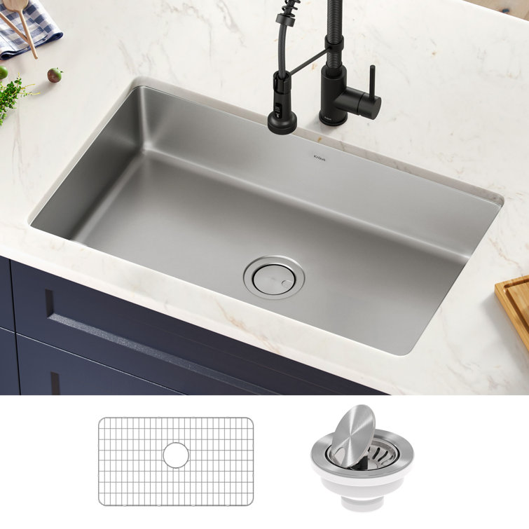 Dex 32-inch Stainless Steel Single Bowl Undermount Kitchen Sink