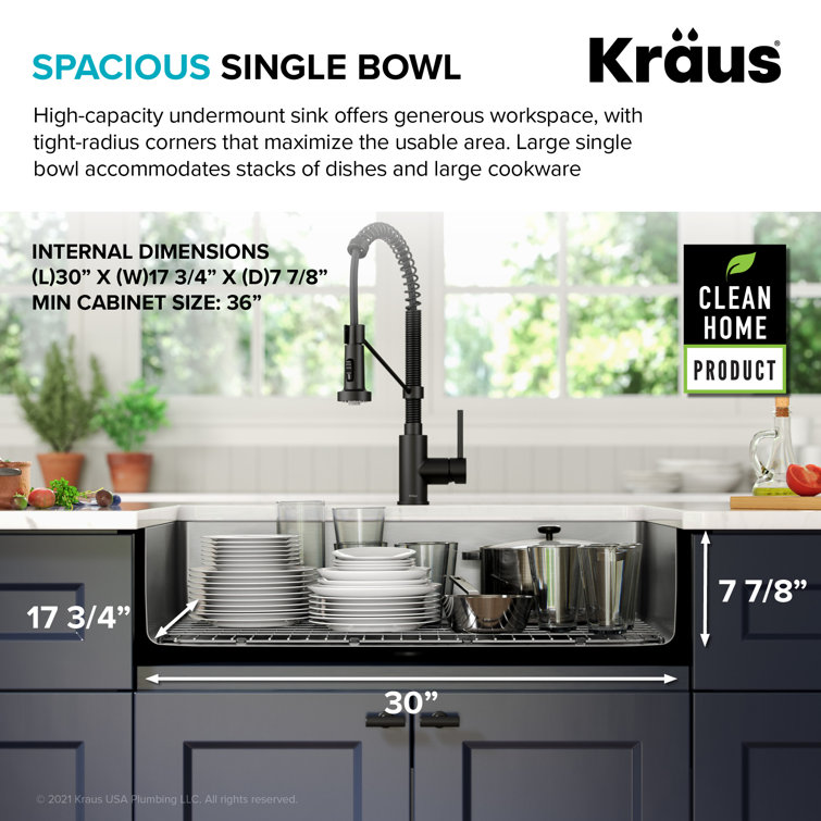 Dex 32-inch Stainless Steel Single Bowl Undermount Kitchen Sink