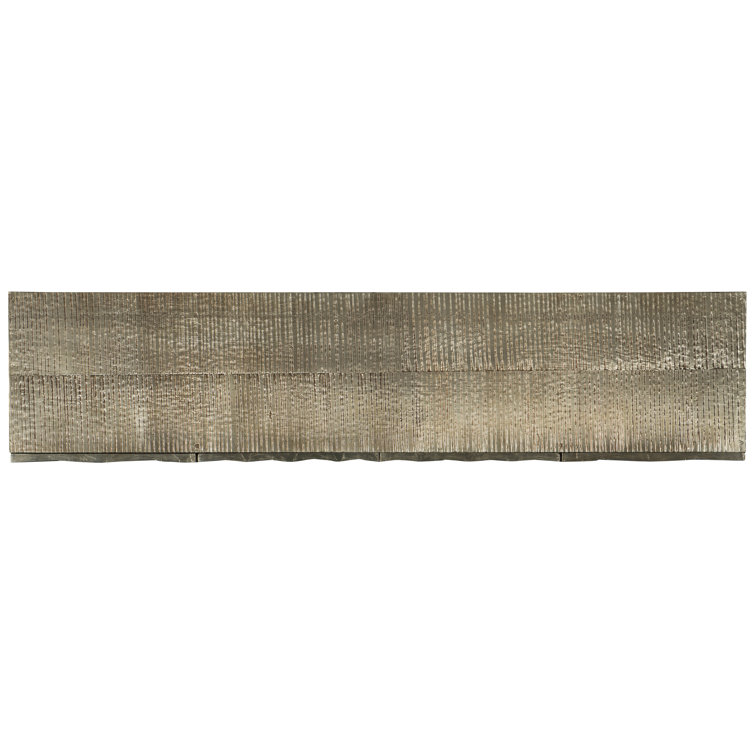 Silver 78'' Mango Wood Entertainment Console with Cabinets