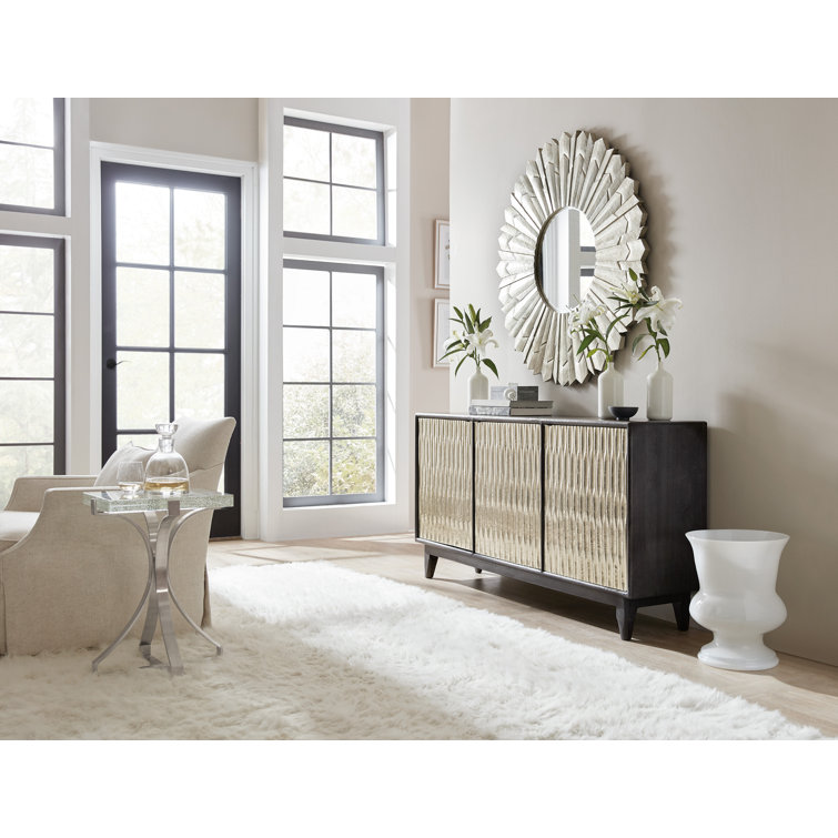 Shimmer 69'' Black and Silver Solid Wood Sideboard