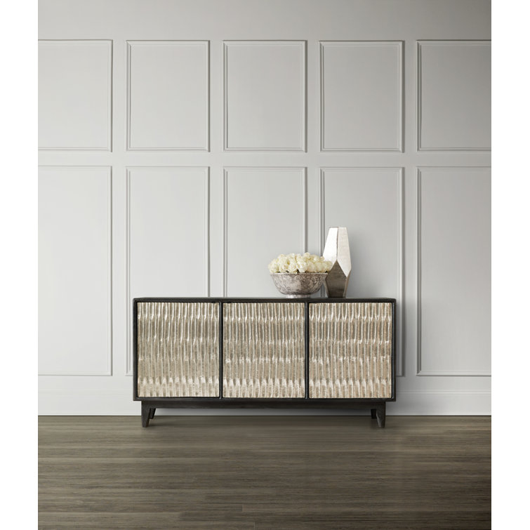 Shimmer 69'' Black and Silver Solid Wood Sideboard