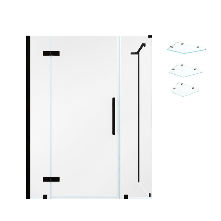Endless Bronze Frameless Corner Shower Kit with Shelves
