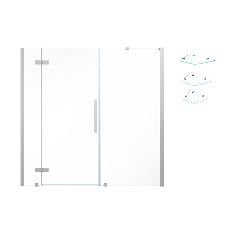 Endless Tampa Satin Nickel Frameless Shower Kit with Shelves