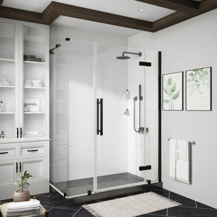 Endless Bronze Frameless Corner Shower Kit with Shelves