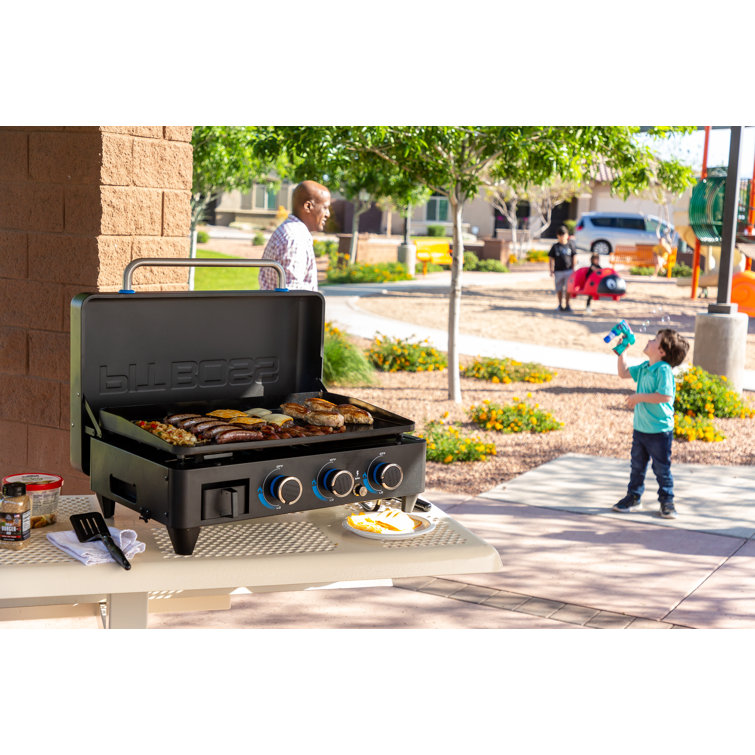 Pit Boss Black 3-Burner Portable Gas Griddle with Ceramic Surface