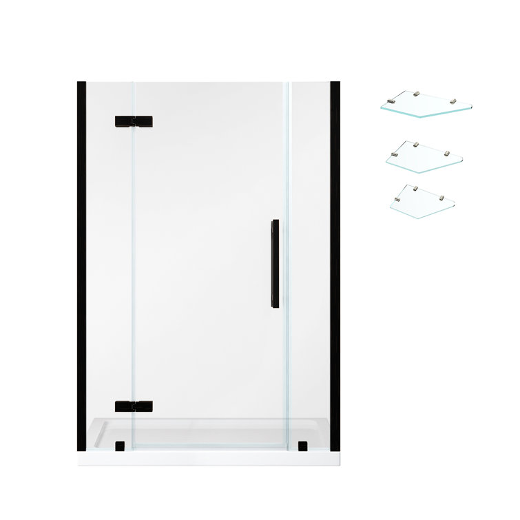 Tampa 48" Oil Rubbed Bronze Frameless Shower Kit with Shelves
