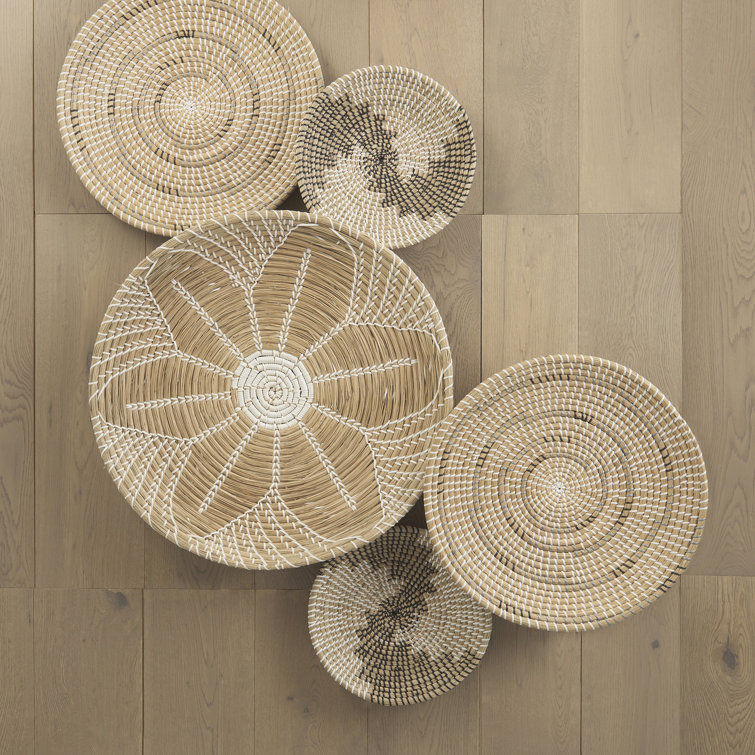 Eartha Light Brown and White Seagrass Wall Decor