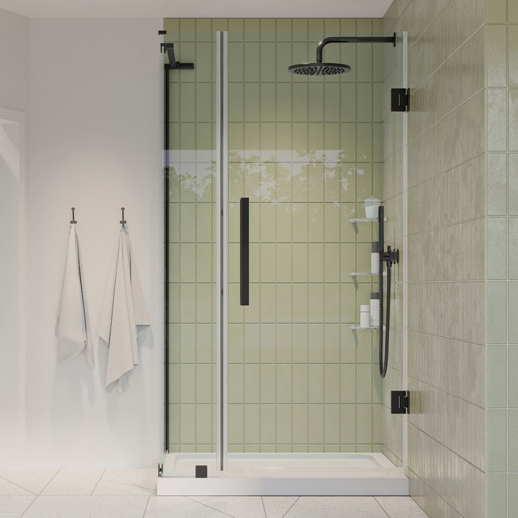 Tampa-Pro 36'' W x 72'' H Frameless Glass Shower Kit with Oil Rubbed Bronze Finish