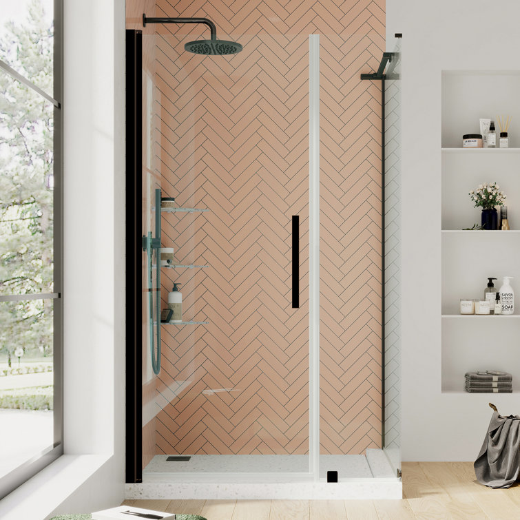 Endless Oil Rubbed Bronze Frameless Corner Shower Kit with Shelves