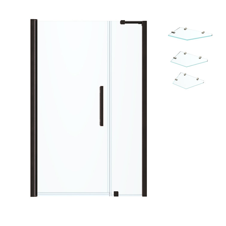 Pasadena Oil Rubbed Bronze Frameless Shower Kit with Tempered Glass Panels