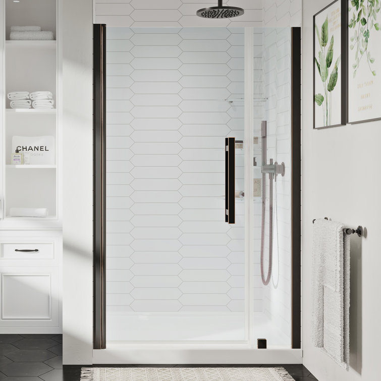 Pasadena 38" Oil Rubbed Bronze Frameless Shower Kit with Shelves