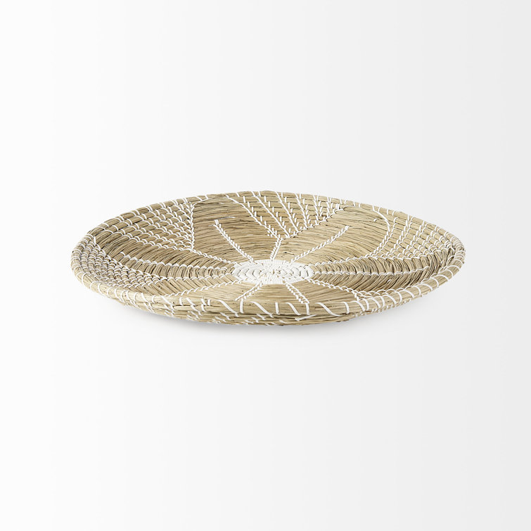 Eartha Light Brown and White Seagrass Wall Decor
