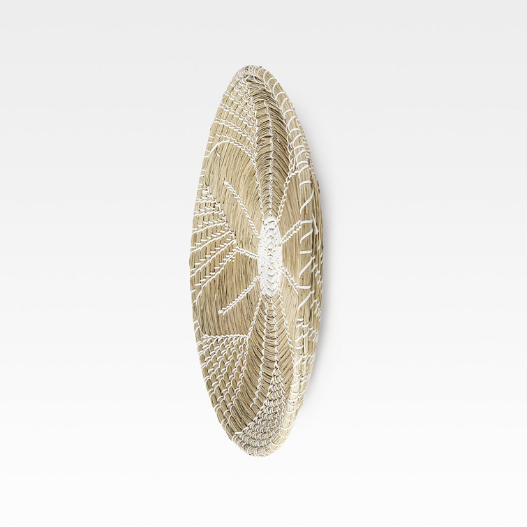 Eartha Light Brown and White Seagrass Wall Decor