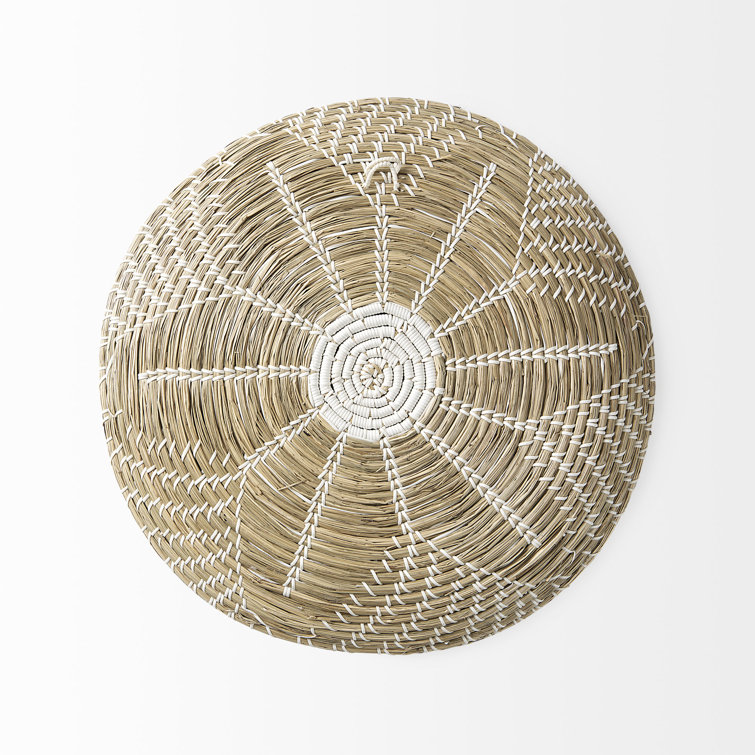 Eartha Light Brown and White Seagrass Wall Decor