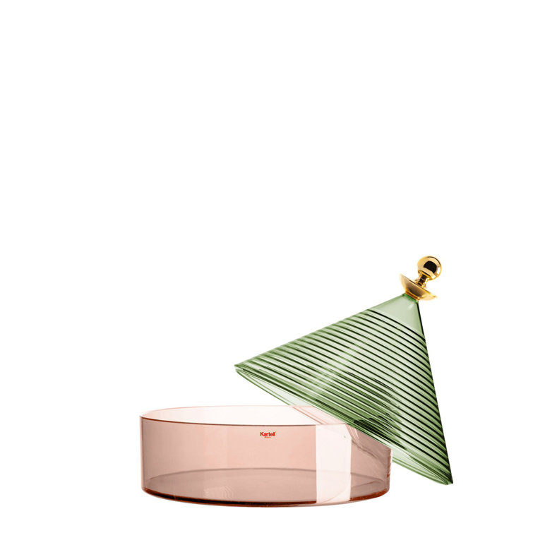 Alberobello Inspired Green/Pink Plastic Trullo Storage Container