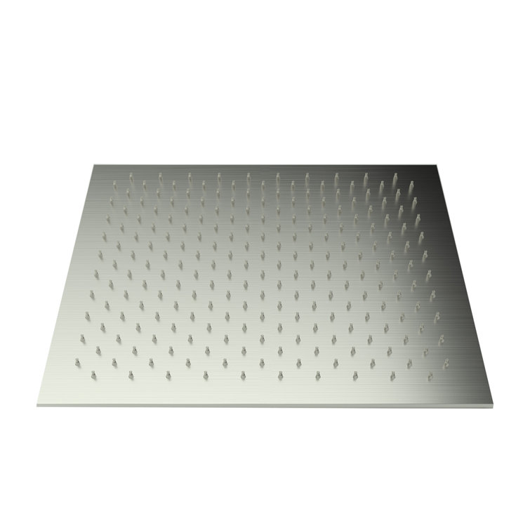 Brushed Nickel Square Rain Shower Head with Single Lever Handle
