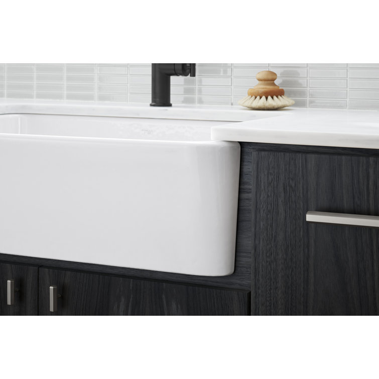 Farmhouse Elegance 34" White Cast Iron Single-Bowl Kitchen Sink
