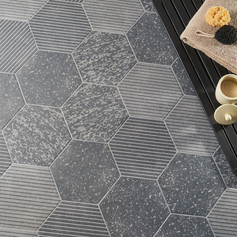 Lannister Matte Gray Hexagonal Porcelain Wall & Floor Tile