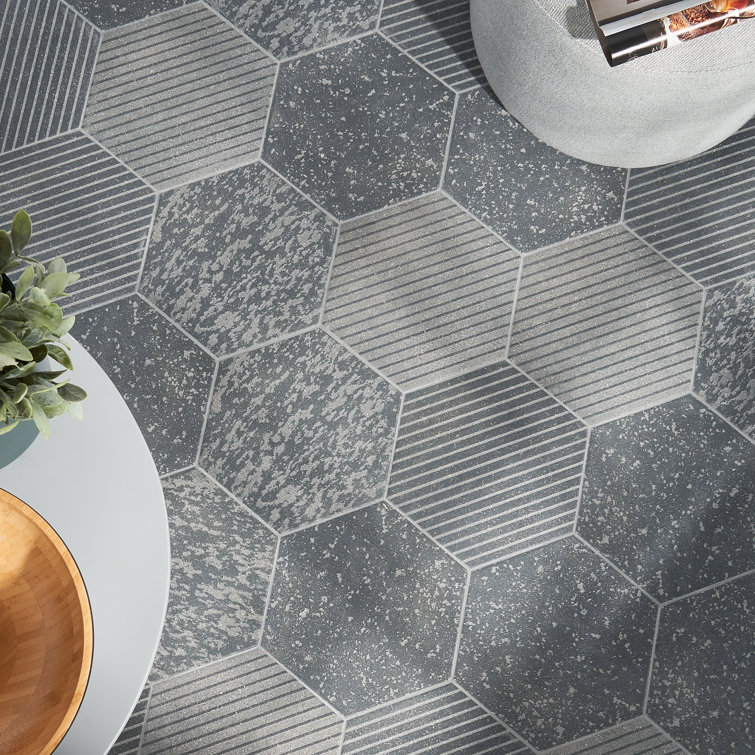 Lannister Matte Gray Hexagonal Porcelain Wall & Floor Tile