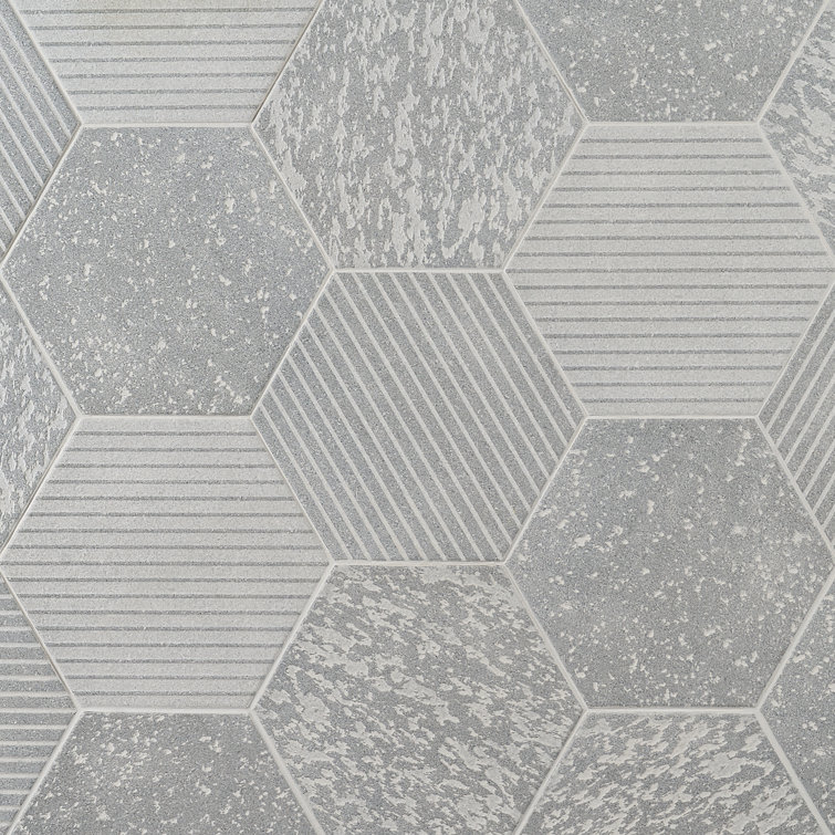 Gray Hexagon Matte Porcelain Wall and Floor Tile