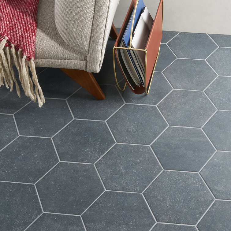 Lannister Matte Gray Hexagonal Porcelain Floor and Wall Tile