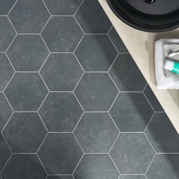 Lannister Matte Gray Hexagonal Porcelain Floor and Wall Tile