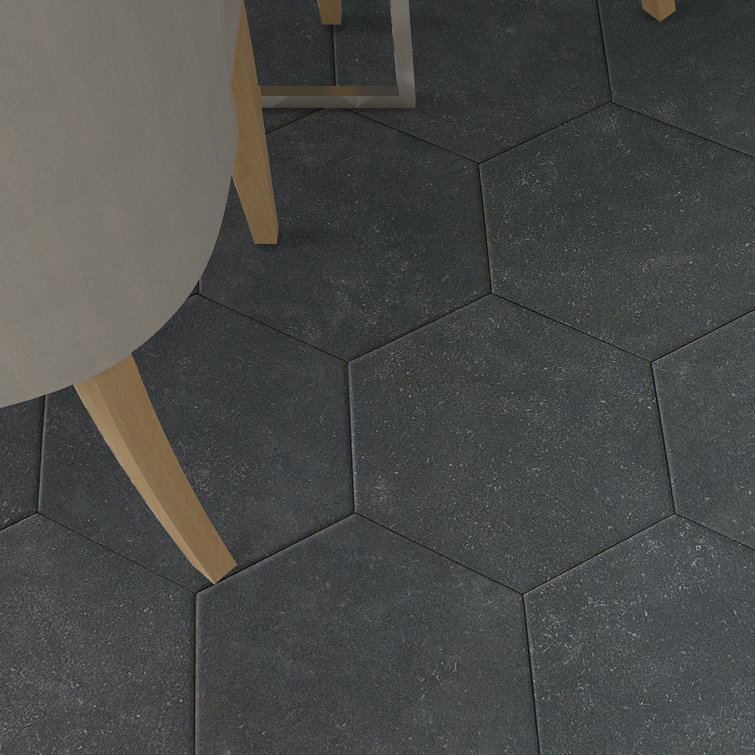 Lannister Matte Gray Hexagonal Porcelain Floor and Wall Tile